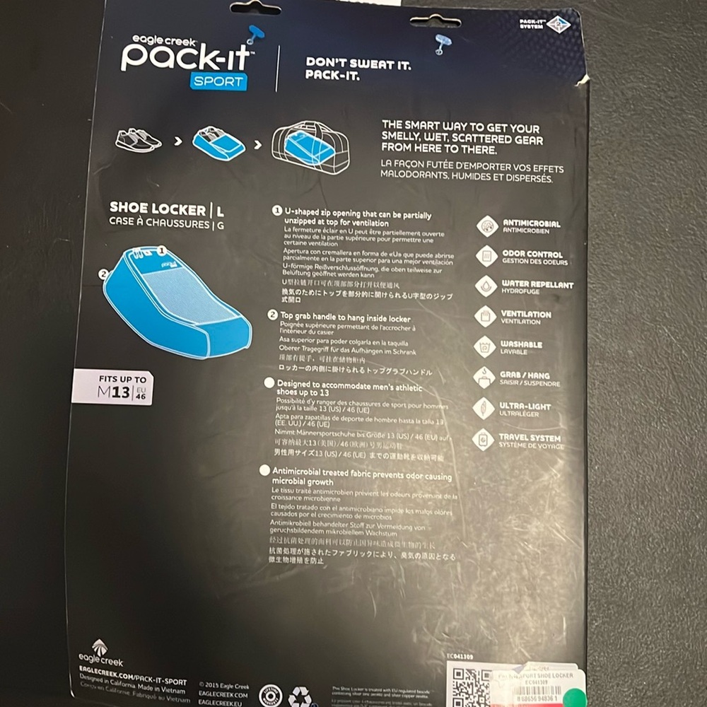 Blue, Eagle Creek shoe pack, size large fits men’s shoe size 13. New never used.